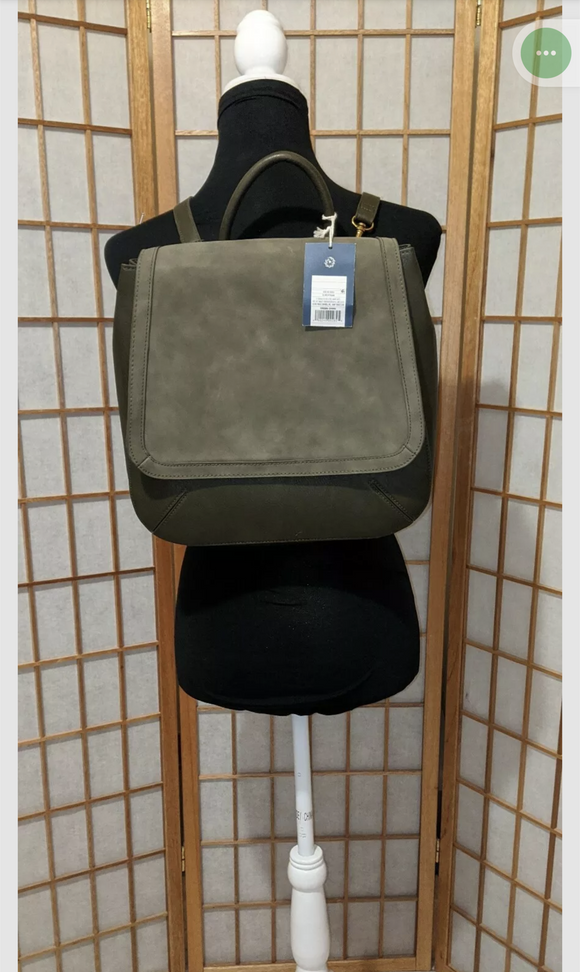 Vegan Leather Suede Stain Resistant Backpack Laptop Shoulderbag Sling Bag