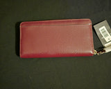Kate Spade Wellesley Zip Around Burgundy Wine Textured Wallet Organizer Clutch BNWT