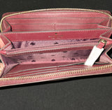 Kate Spade Wellesley Zip Around Burgundy Wine Textured Wallet Organizer Clutch BNWT