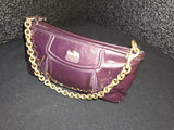 Deal of the Day BOGO Coach Vintage  Embossed Black Kisslock Wristlet Wallet and Purple Patent Wristlet with Dog Clip Chainstrap