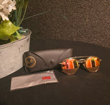 Ray-Ban Unisex Sunglasses RB3647N Round Gold Frame Copper Lenses 51mm DISPLAY