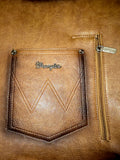 Wrangler Distressed XL Vegan Leather Shoulder Saddlebag Tote Carryall with BONUS Accessory
