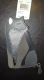Coach 65754 Special Edition Fox Black, Silver and Grey Leather Suede Coin Case Wristlet Collectible