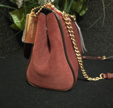 Coach 45314 Leather Suede Oxblood Crossbody Clutch with BONUS ID Holder NEW