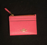 Coach 45314 Leather Suede Oxblood Crossbody Clutch with BONUS ID Holder NEW