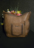 Wrangler Distressed XL Vegan Leather Shoulder Saddlebag Tote Carryall with BONUS Accessory