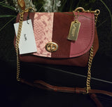 Coach 45314 Leather Suede Oxblood Crossbody Clutch with BONUS ID Holder NEW