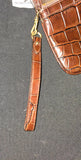 RLL Ralph Lauren Croc Animal Embossed   PushLock Wristlet Wallet Handbag BNWT