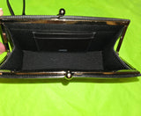 Deal of the Day BOGO Coach Vintage  Embossed Black Kisslock Wristlet Wallet and Purple Patent Wristlet with Dog Clip Chainstrap