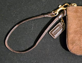 Coach Vintage Choc Suede Leather Stitch Accent Wallet Wristlet Purse GORGEOUS