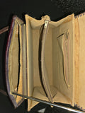 Vintage Floral Westrn HandTooled Leather Handbag Satchel Shoulderbag with Wallet