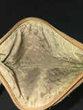 Coach Vintage Choc Suede Leather Stitch Accent Wallet Wristlet Purse GORGEOUS
