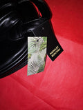 Badgley Mischka Set-Black Vegan Leather Studded Backpack Sling Bag with Wallet