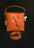 Nanette Lapore 2-Way Vegan Tangerine Bucket Tote Shoulderbag Crossbody with Match Wallet