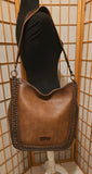 Wrangler Distressed XL Vegan Leather Shoulder Saddlebag Tote Carryall with BONUS Accessory
