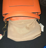 Nanette Lapore 2-Way Vegan Tangerine Bucket Tote Shoulderbag Crossbody with Match Wallet