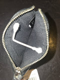 Coach 65754 Special Edition Fox Black, Silver and Grey Leather Suede Coin Case Wristlet Collectible