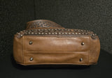 Wrangler Distressed XL Vegan Leather Shoulder Saddlebag Tote Carryall with BONUS Accessory