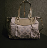 Coach 20068 OP Dotted 2-Way  Shoulderbag Carryall Satchel with Double Zip Wristlet