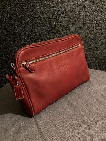 Coach Vintage Red Leather Toiletry Tote