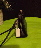 Deal of the Day BOGO Coach Vintage  Embossed Black Kisslock Wristlet Wallet and Purple Patent Wristlet with Dog Clip Chainstrap