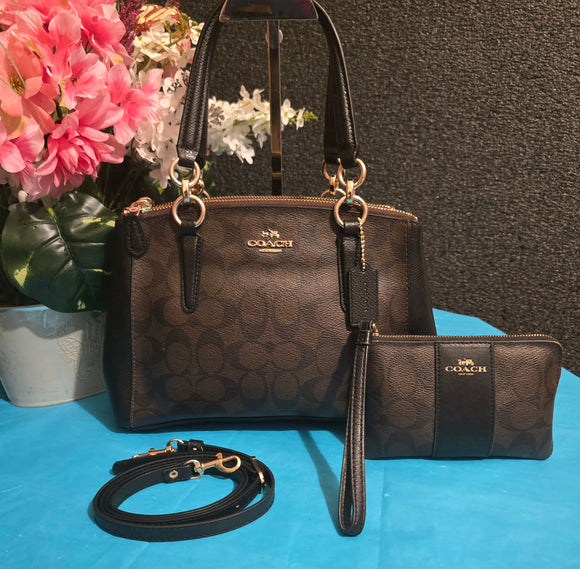 Coach 36718 Bennet 2-Way Convertible Signature Satchel Crossbody with Wristlet