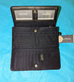 Nautica Money Manager Clutch Organizer Wallet w/RFID Blocking Protection Navy